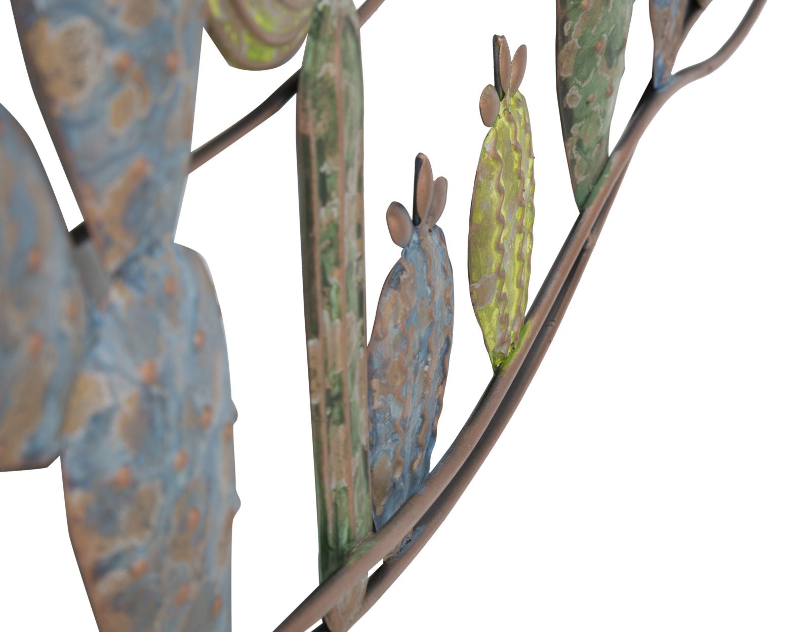 Pannello Decorativo in Ferro a Forma di Cactus - cm 90x2,5x64