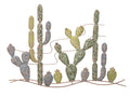 Pannello Decorativo in Ferro a Forma di Cactus - cm 90x2,5x64