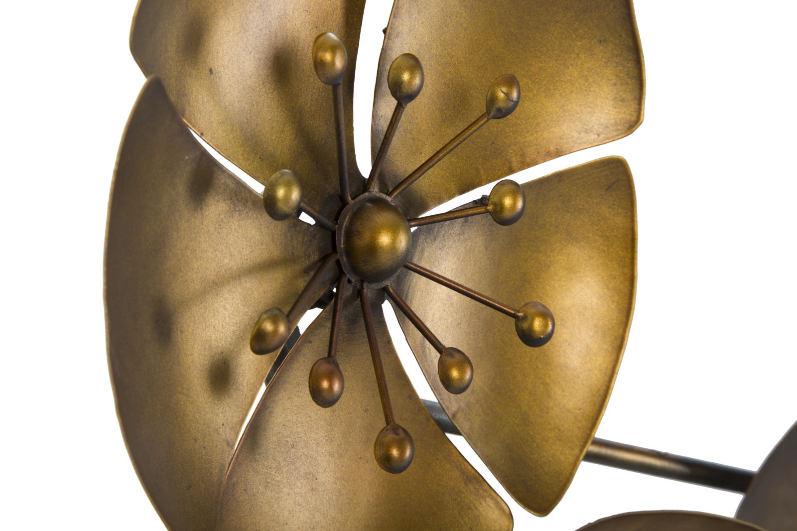 Pannello Decorativo in Ferro Dorato con Design Floreale - cm 94x6x50