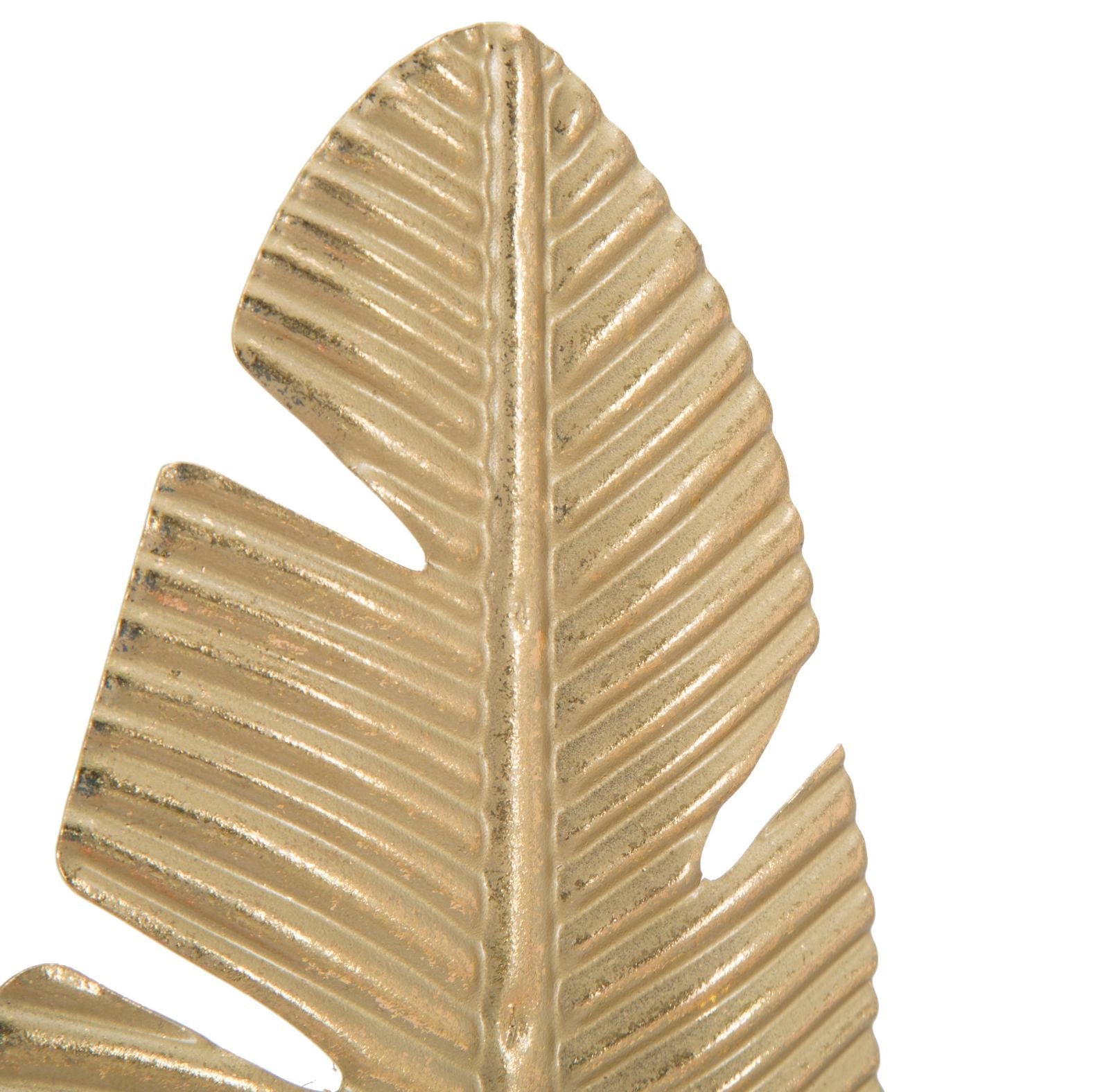 Scultura Elegante con Porta Candela Foglia cm 10x10x34