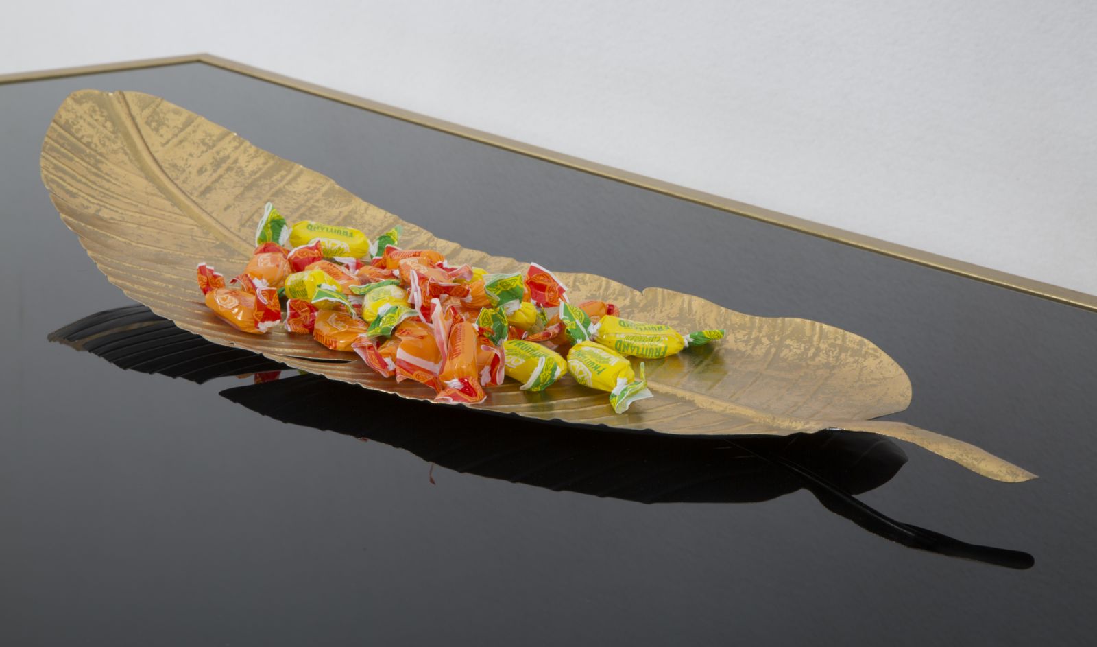 Portaoggetti a forma di foglia glamour - 18x2x55 cm