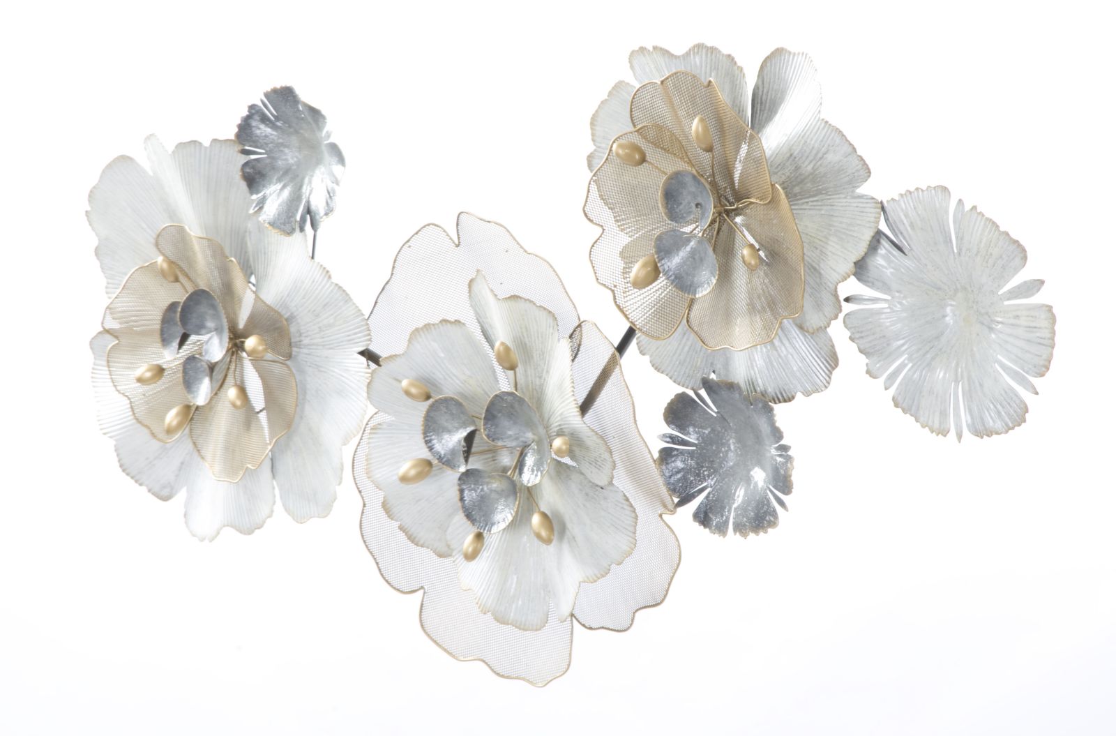 Pannello Decorativo in Ferro con Motivo Floreale cm 116,5x8x58