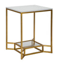 Tavolo da Caffè Elegante in Marmo Bianco cm 47x47x60