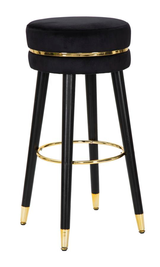 Sgabello Bar Paris Eleganza Nero/Oro cm ø 35x74