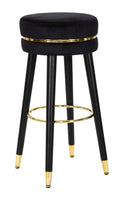 Sgabello Bar Paris Eleganza Nero/Oro cm ø 35x74