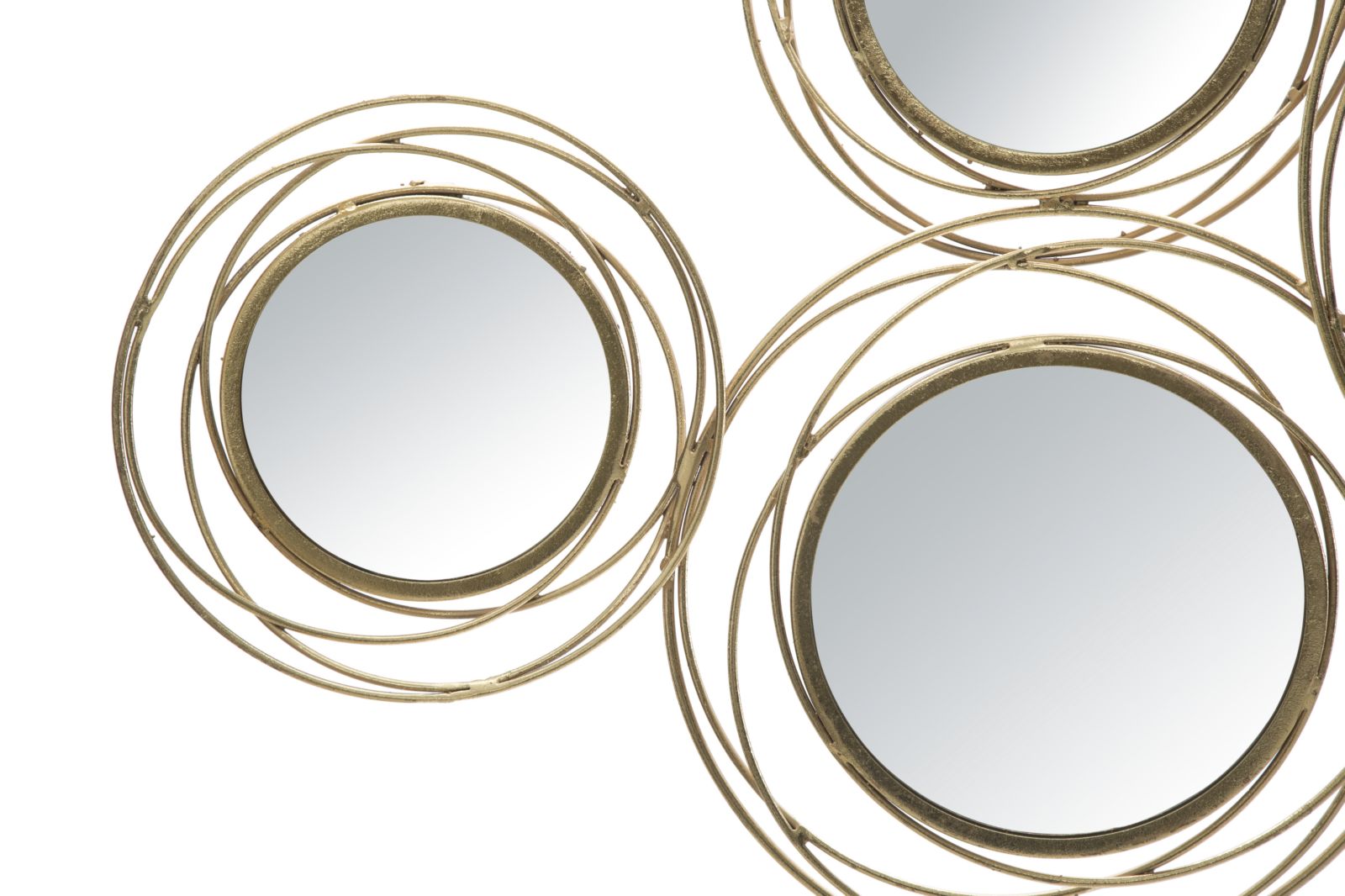 Specchio Rotondo in Metallo Dorato cm 124,5x4x53,5