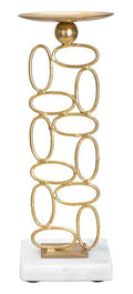 Portacandele Bubbles in Metallo Dorato 10x10x27 cm