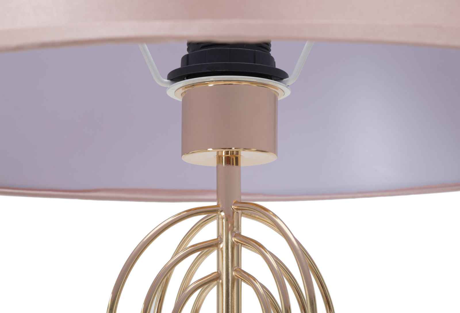 Lampada da Terra Ovy con Paralume Rosa e Struttura Dorata, Ø 40 cm x 168,5 cm