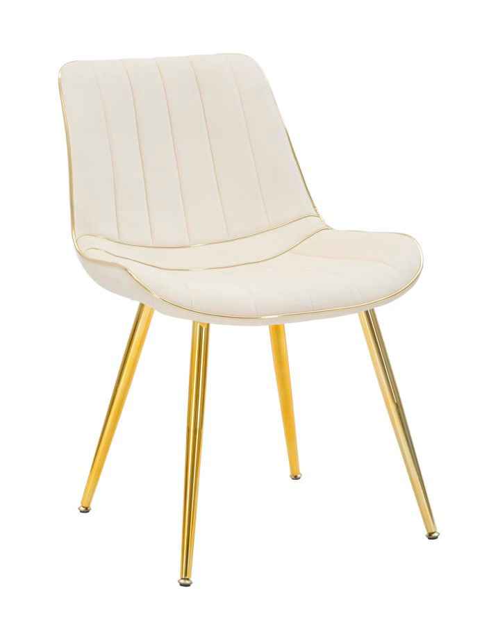 Set di 2 Sedie Paris Crema e Oro cm 51x59x79