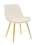 Set di 2 Sedie Paris Crema e Oro cm 51x59x79