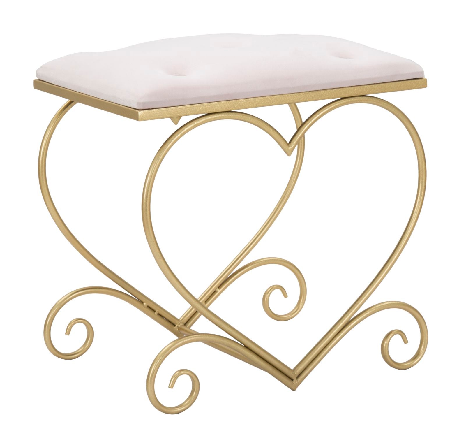Sgabello a forma di cuore rosa elegante cm 50x37,5x51,5