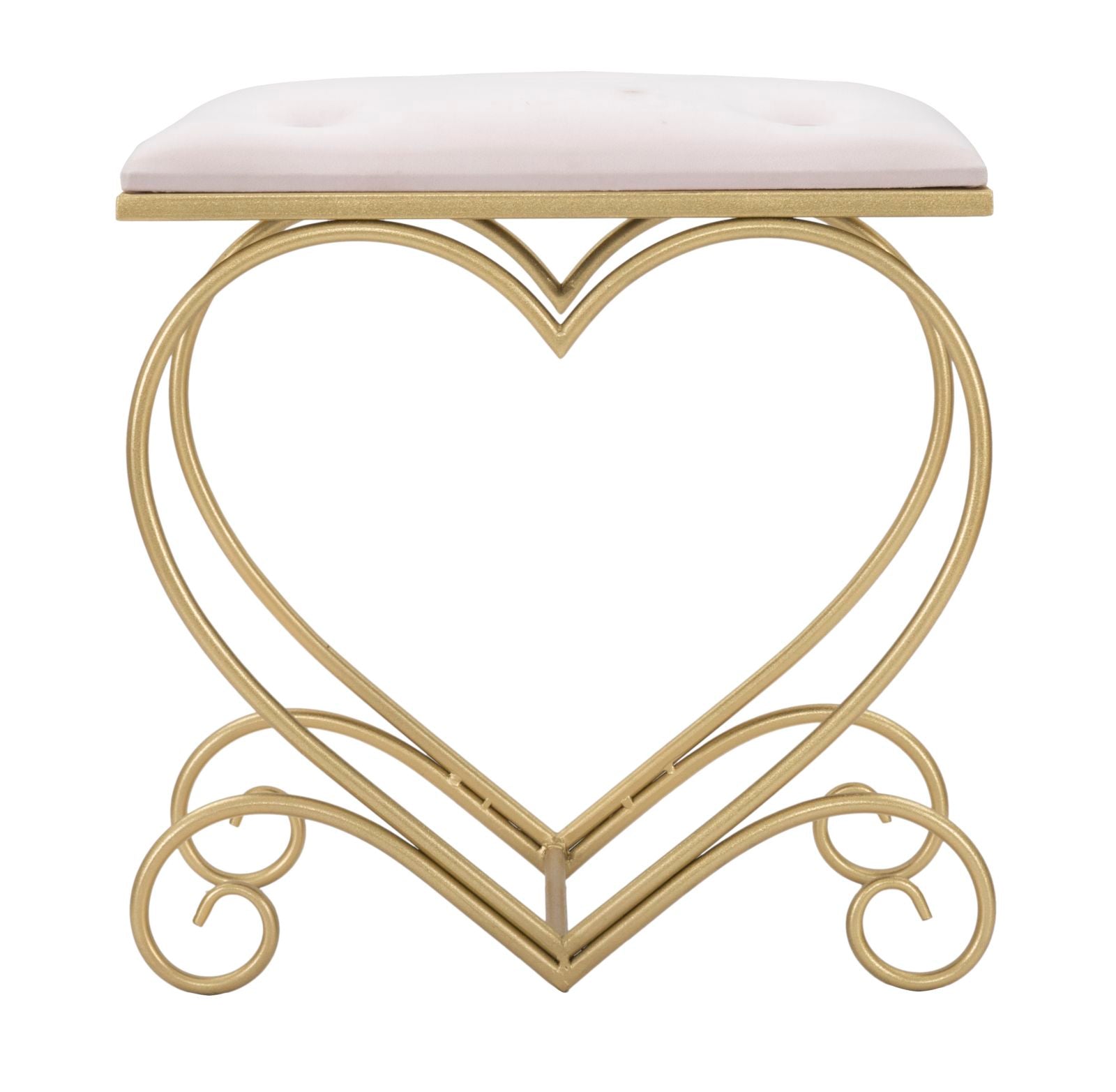 Sgabello a forma di cuore rosa elegante cm 50x37,5x51,5