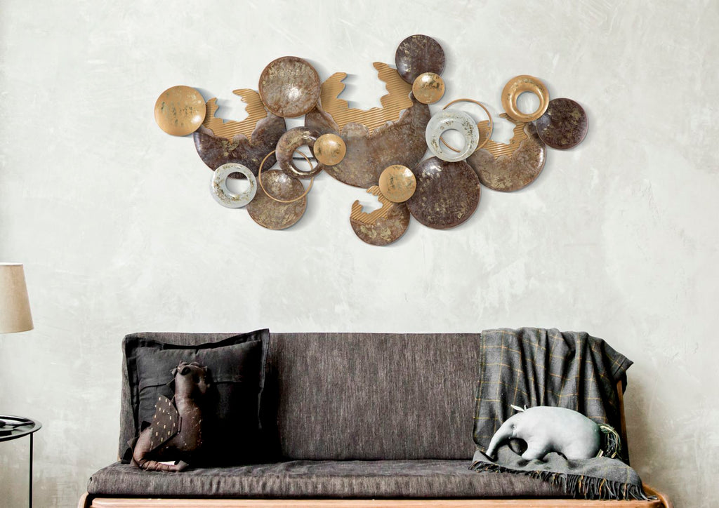 Pannello Decorativo in Ferro a Forma Circolare cm 135x7x69