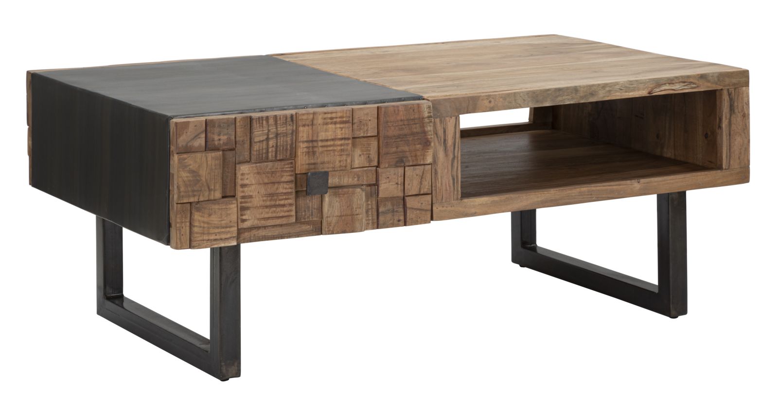Tavolo da Caffè Mumbai in Legno di Acacia con Cassetti - Dimensioni 110x60x43 cm