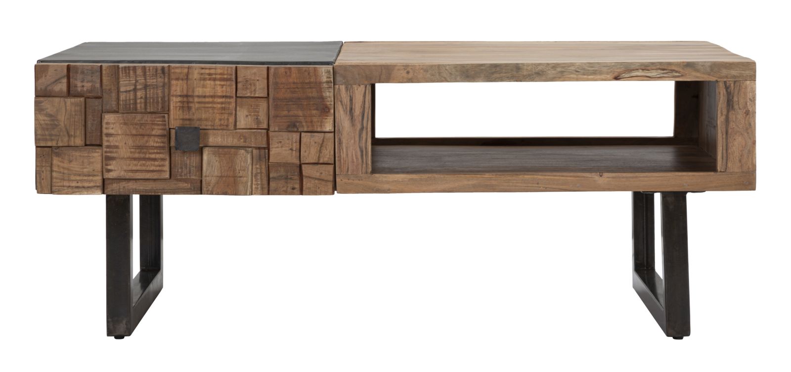 Tavolo da Caffè Mumbai in Legno di Acacia con Cassetti - Dimensioni 110x60x43 cm