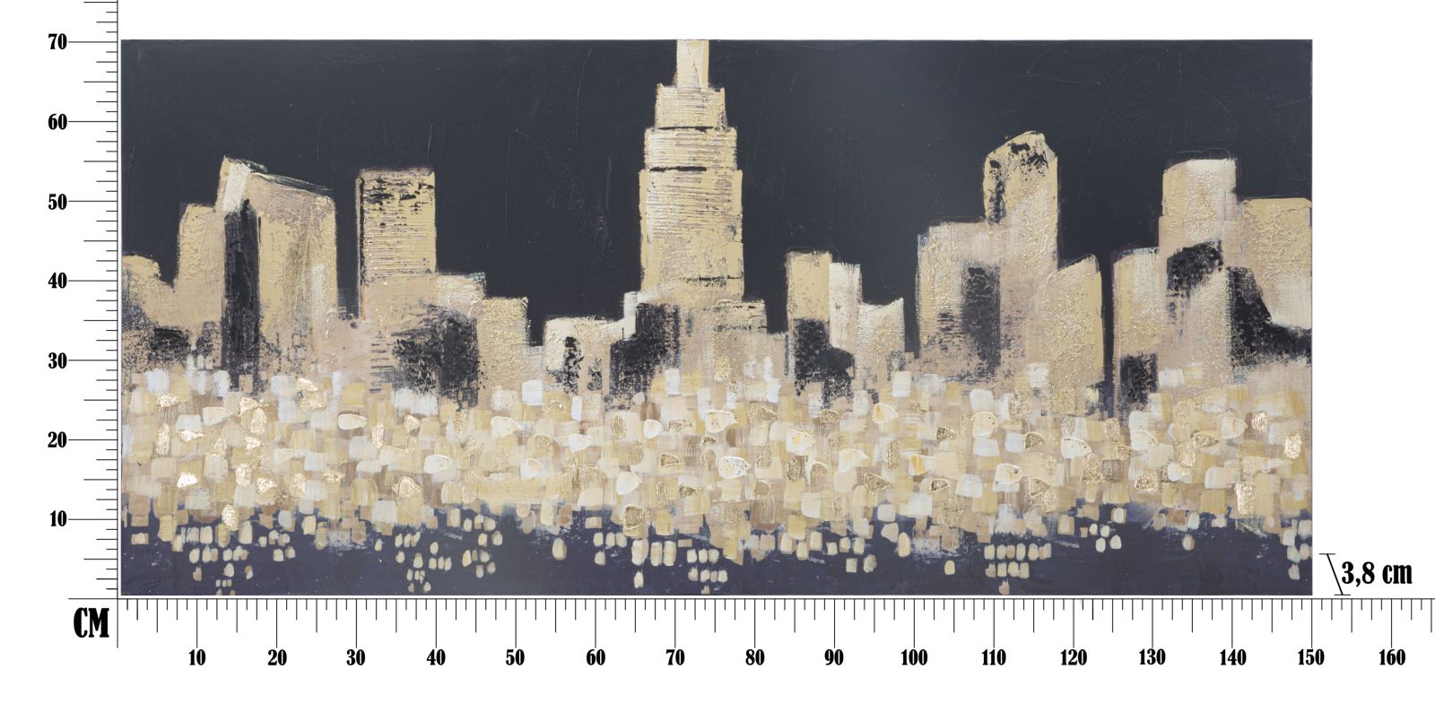Dipinto su Tela Città Dorata 150x3,8x70 cm