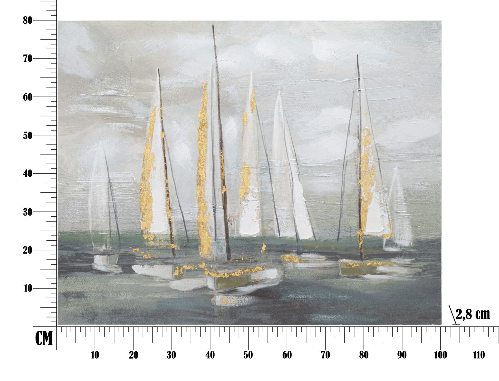 Quadro Marinaresco Gold 100x2,8x80 cm