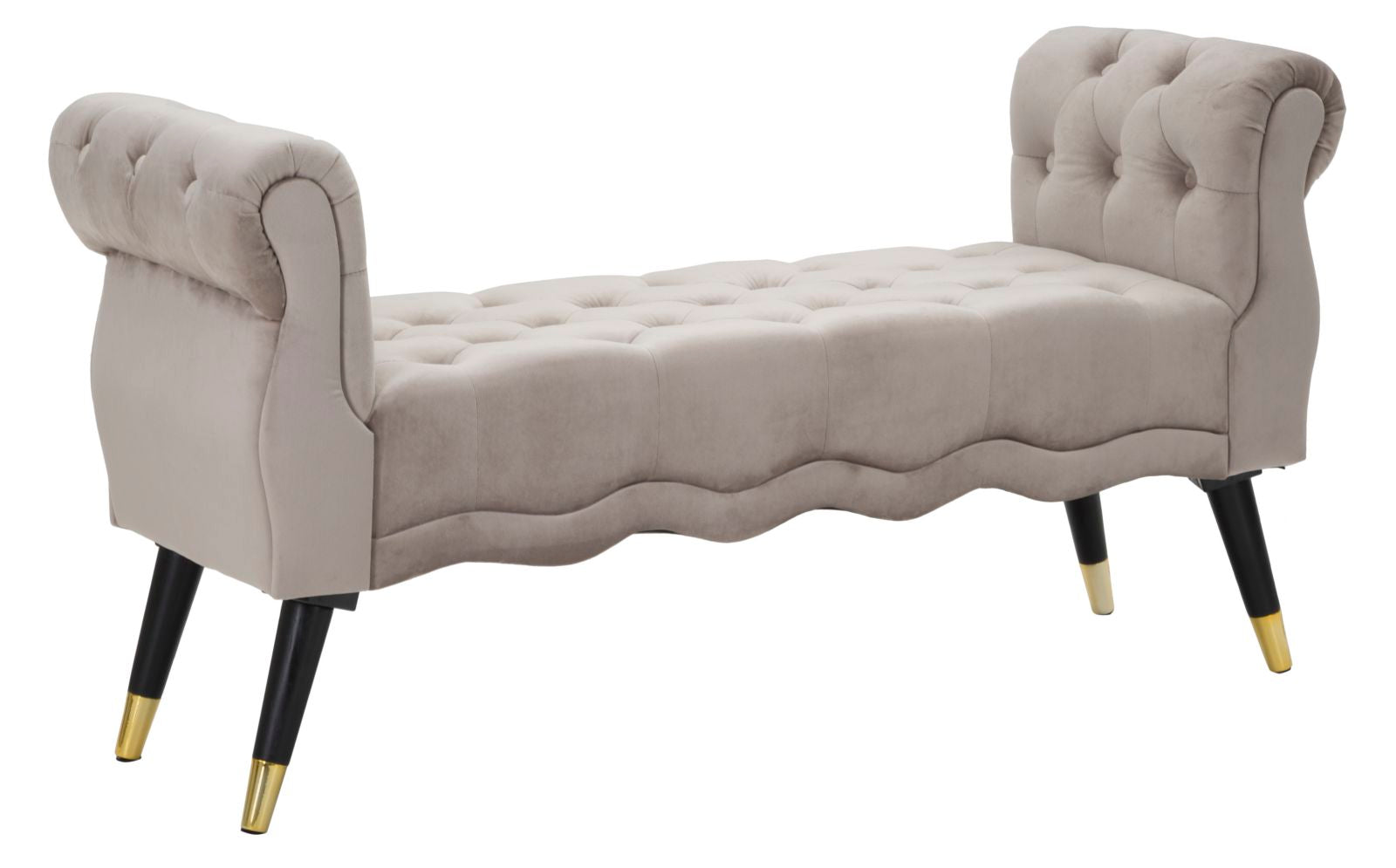 Panchina Elegante Paris Grigia/Oro 120x40x60 cm