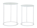 Tavolini Eleganti Harts - Coppia in Metallo Bianco Ø 43x60 e 38x55 cm