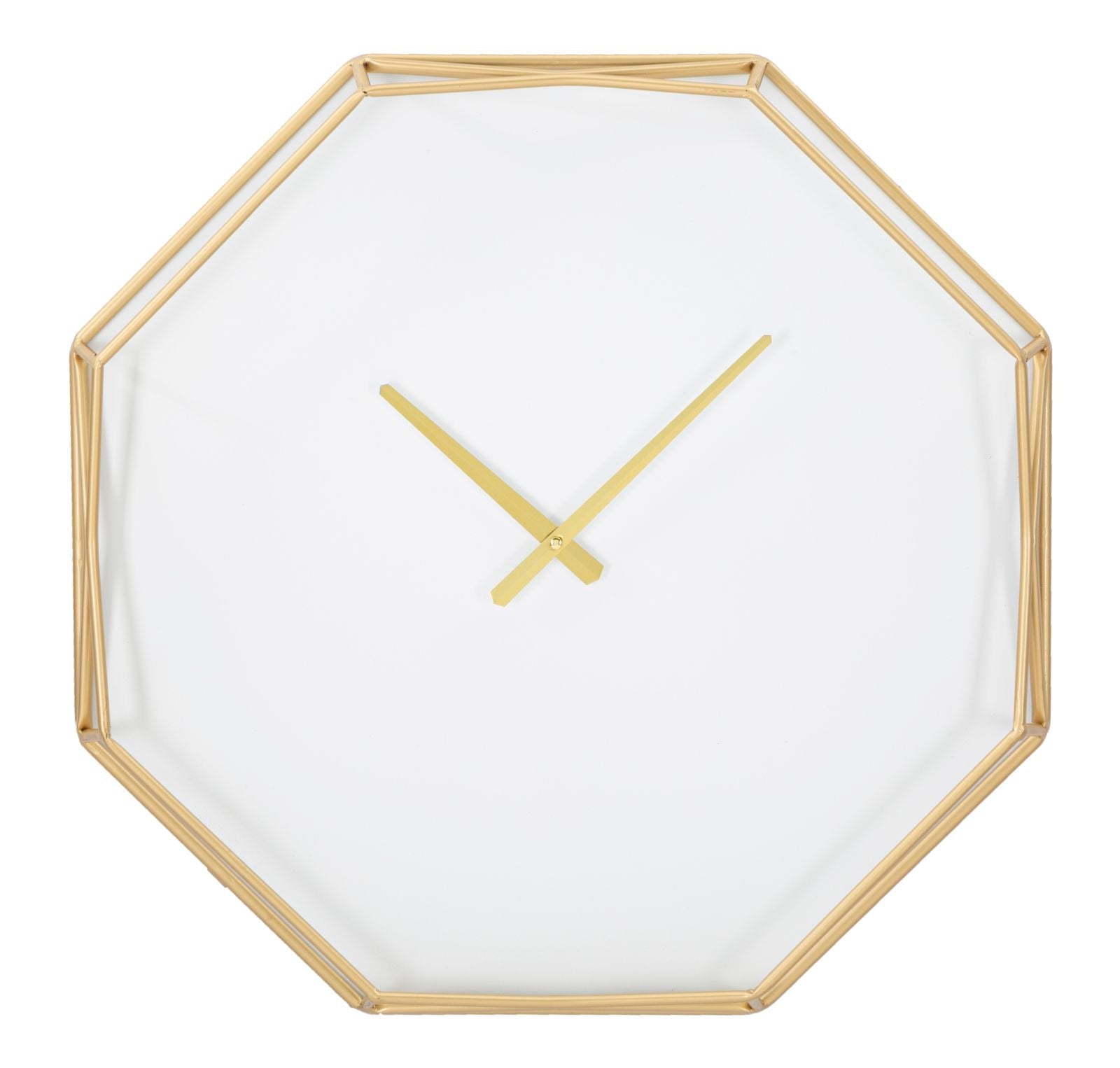 Orologio da muro ottagonale in metallo dorato 56 cm