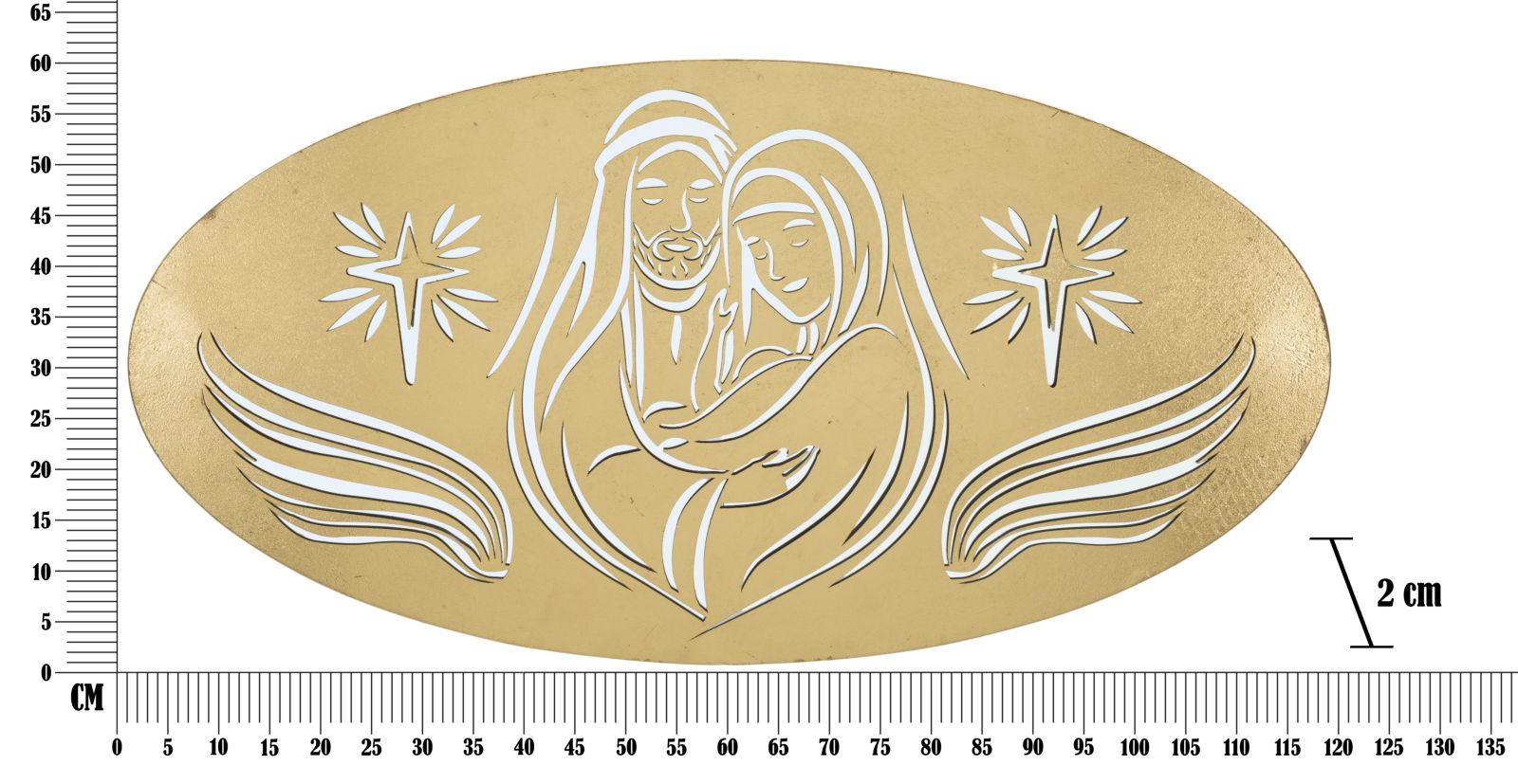 Pannello Natività Dorato 3D - cm 120x2x60