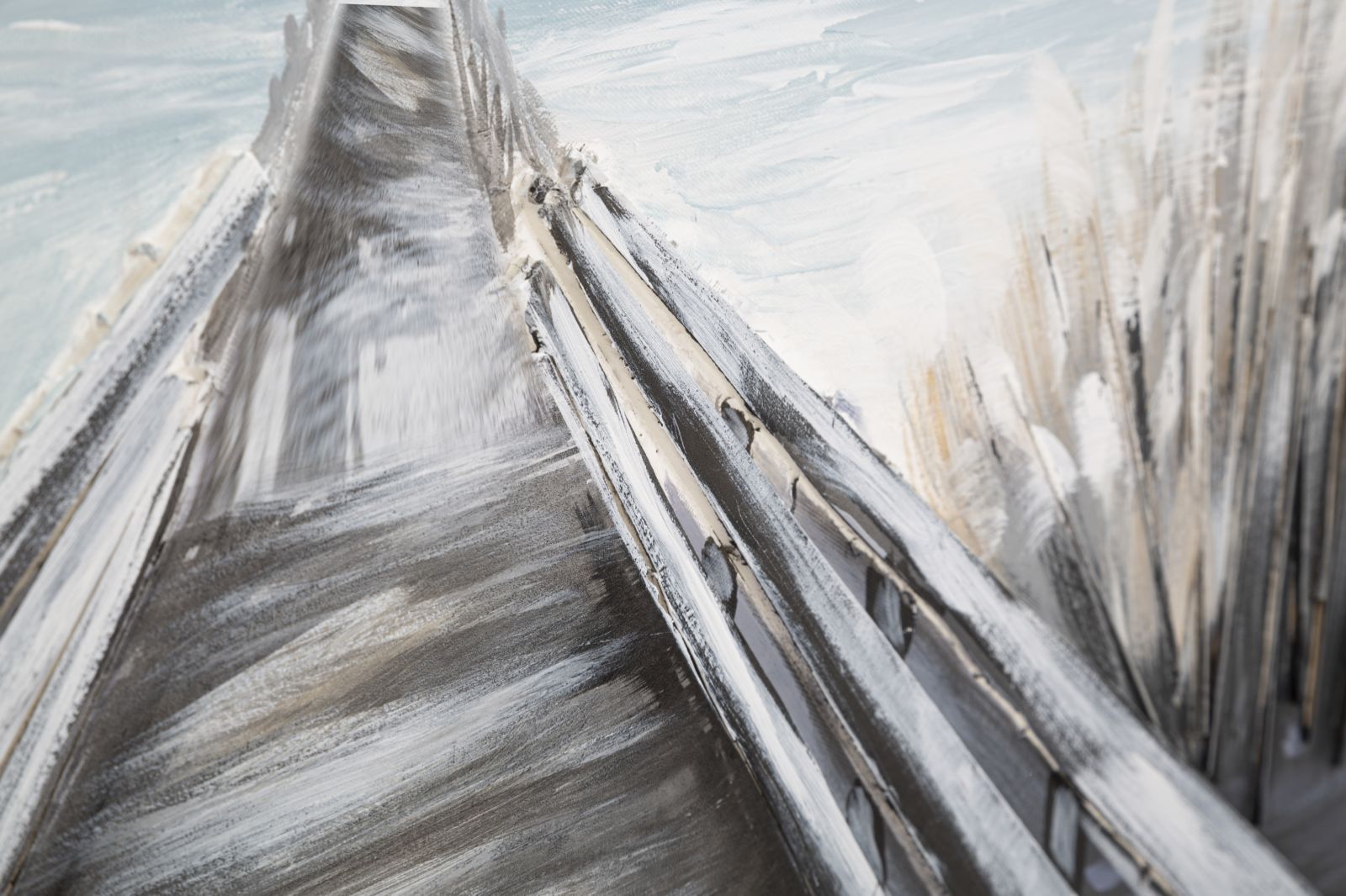 Opera d'Arte su Tela con Pontile - Dimensioni 120x3,8x80 cm