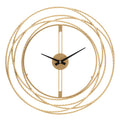 Orologio da parete elegante con strisce dorate cm ø 50x4