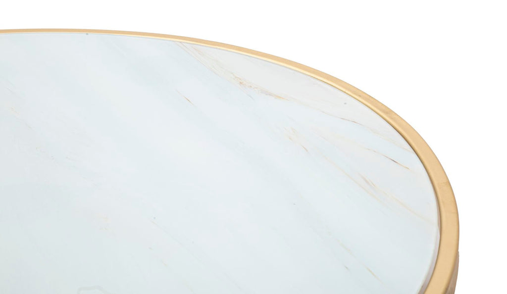 Tavolo Rotondo Ring Double Ø 55x60 cm in Vetro e Metallo Dorato