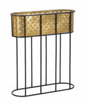 Portavasi Ovale in Metallo - 60x20x70 cm Elegante