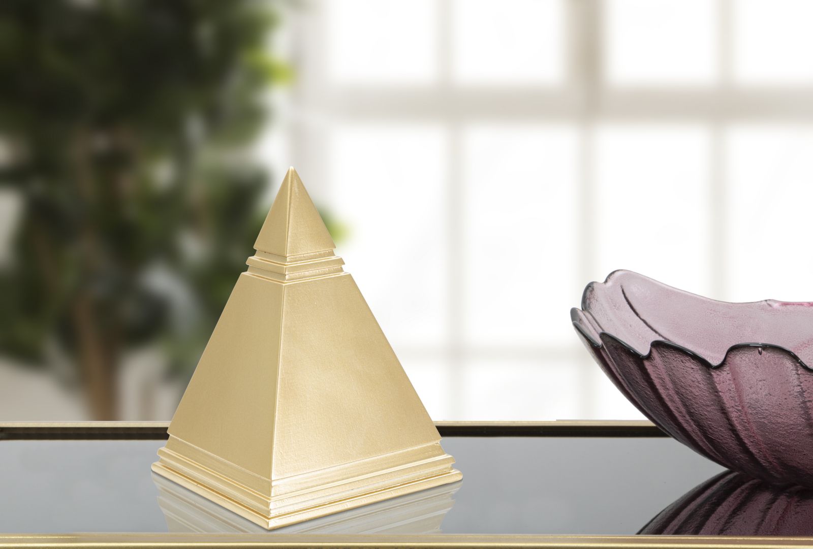 Piramide dorata elegante cm 11,5x11,5x15,5