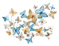 Pannello Decorativo 3D Farfalle Oro/Celeste cm 132x3,5x95,5