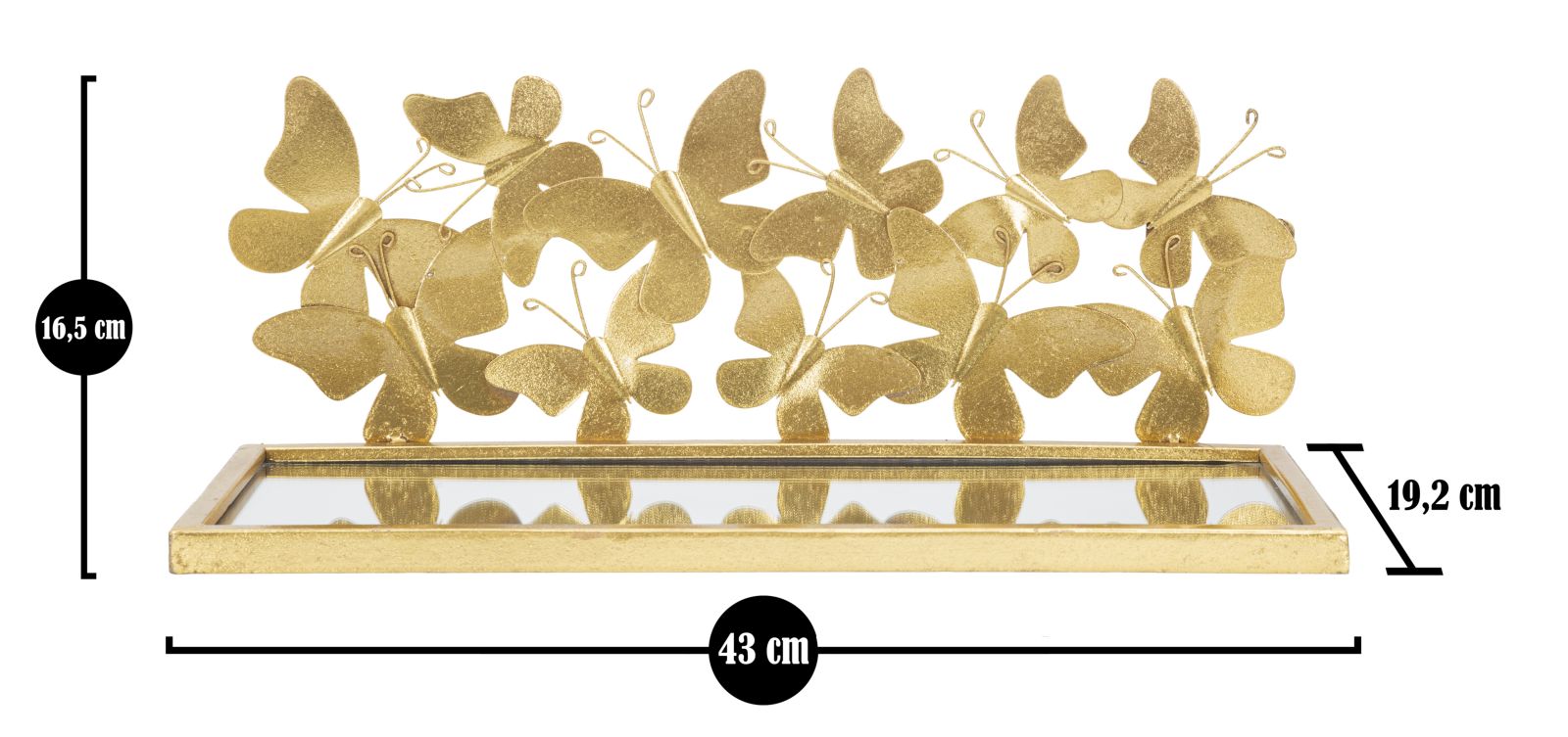 Mensole da Parete Eleganti con Decorazioni a Farfalle - Coppia 43x19,2x16,5 cm