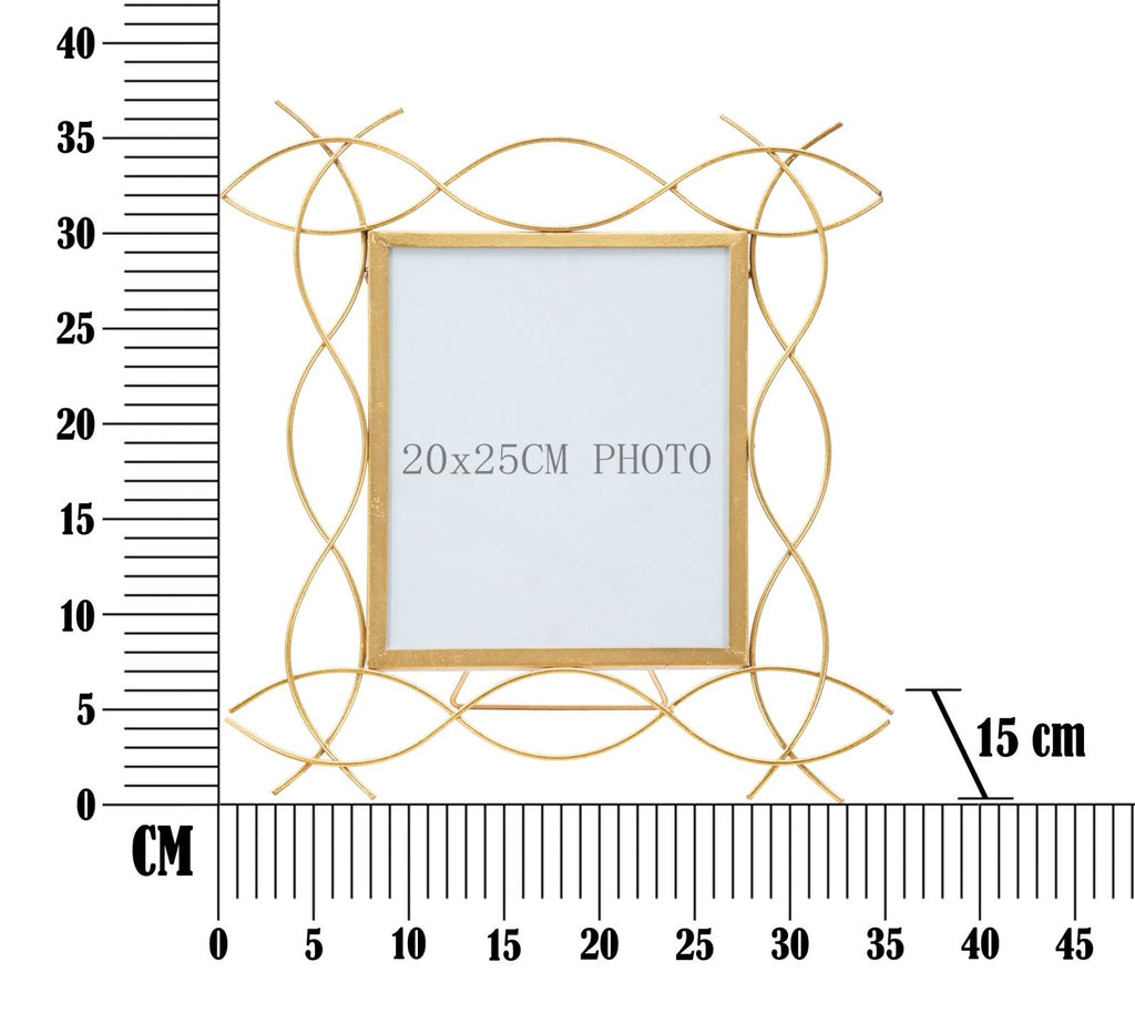 Cornice Glam in Metallo Dorato 35,5x1,5x37 cm (Misura Interna 20x25 cm)