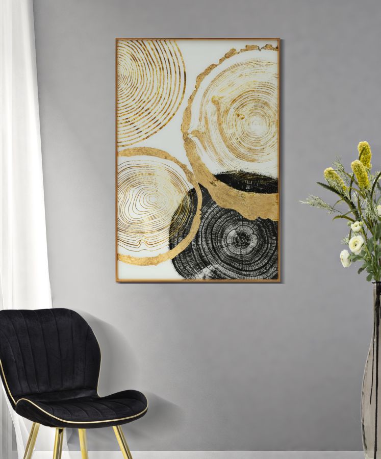 Pannello Decorativo in Vetro con Cornice Woody 60x3,5x90