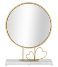 Specchio Elegante con Base in Marmo e Design a Cuore cm 30x9x39,5