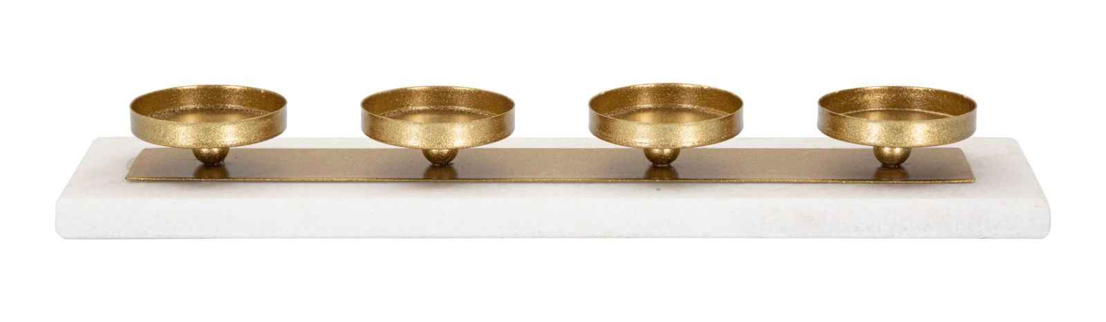 Portacandele in Marmo Elegante 40x10x5 cm