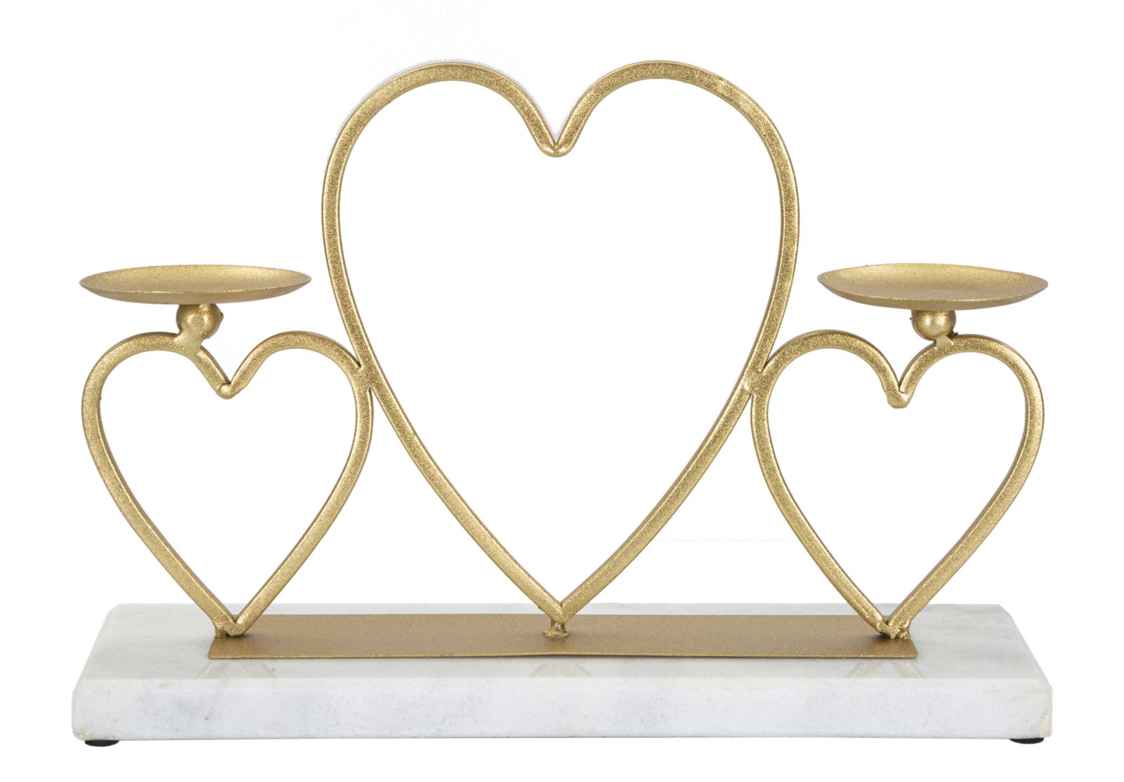 Portacandele in Metallo a Forma di Cuore 30x9x20 cm
