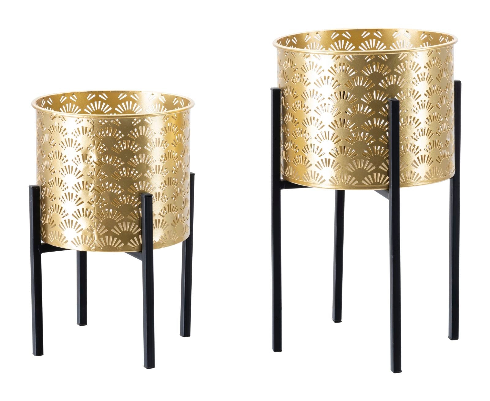 Coppia di Portavasi Eleganti Glissy Stand - Ø 21x38 e 19x28 cm