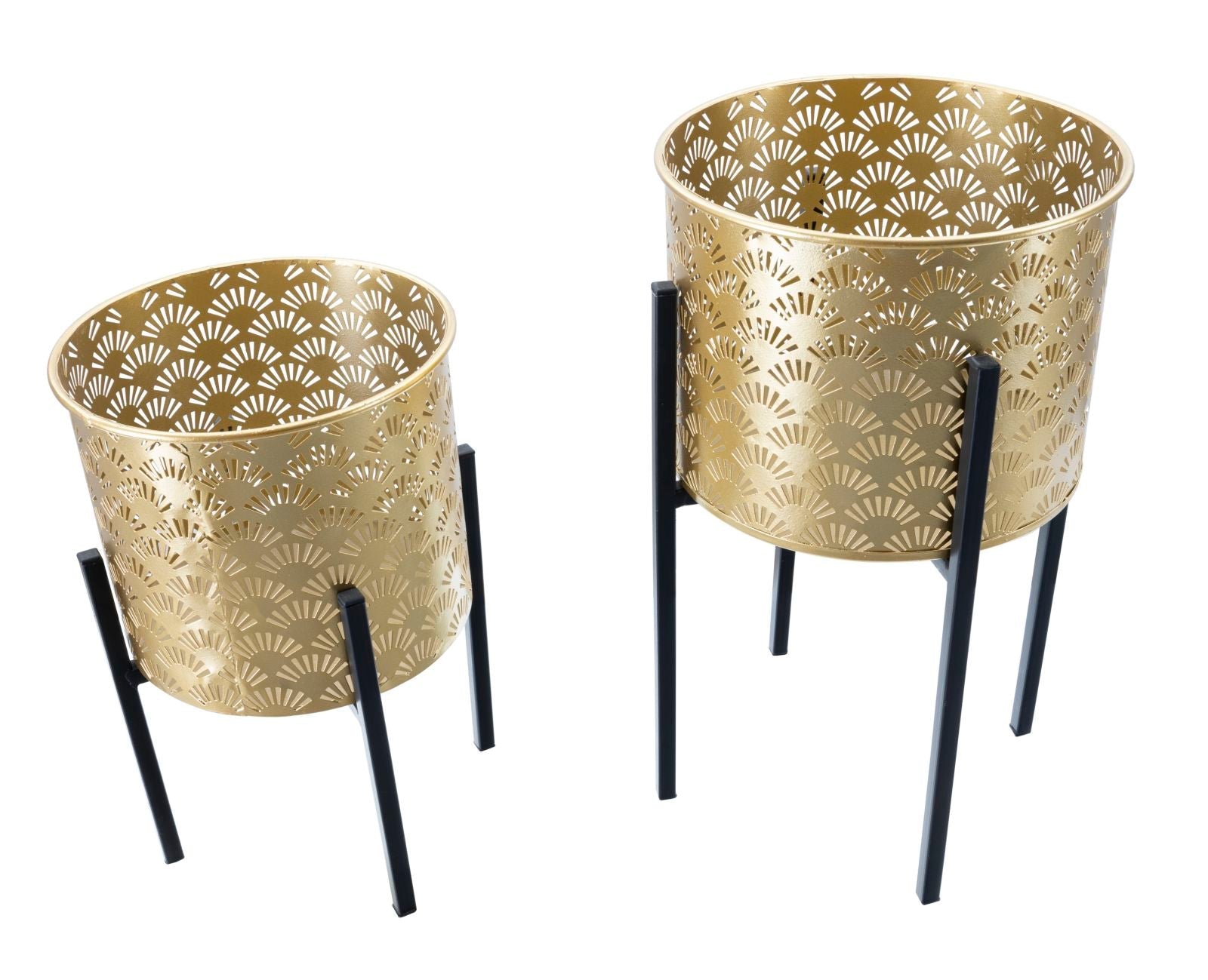 Coppia di Portavasi Eleganti Glissy Stand - Ø 21x38 e 19x28 cm