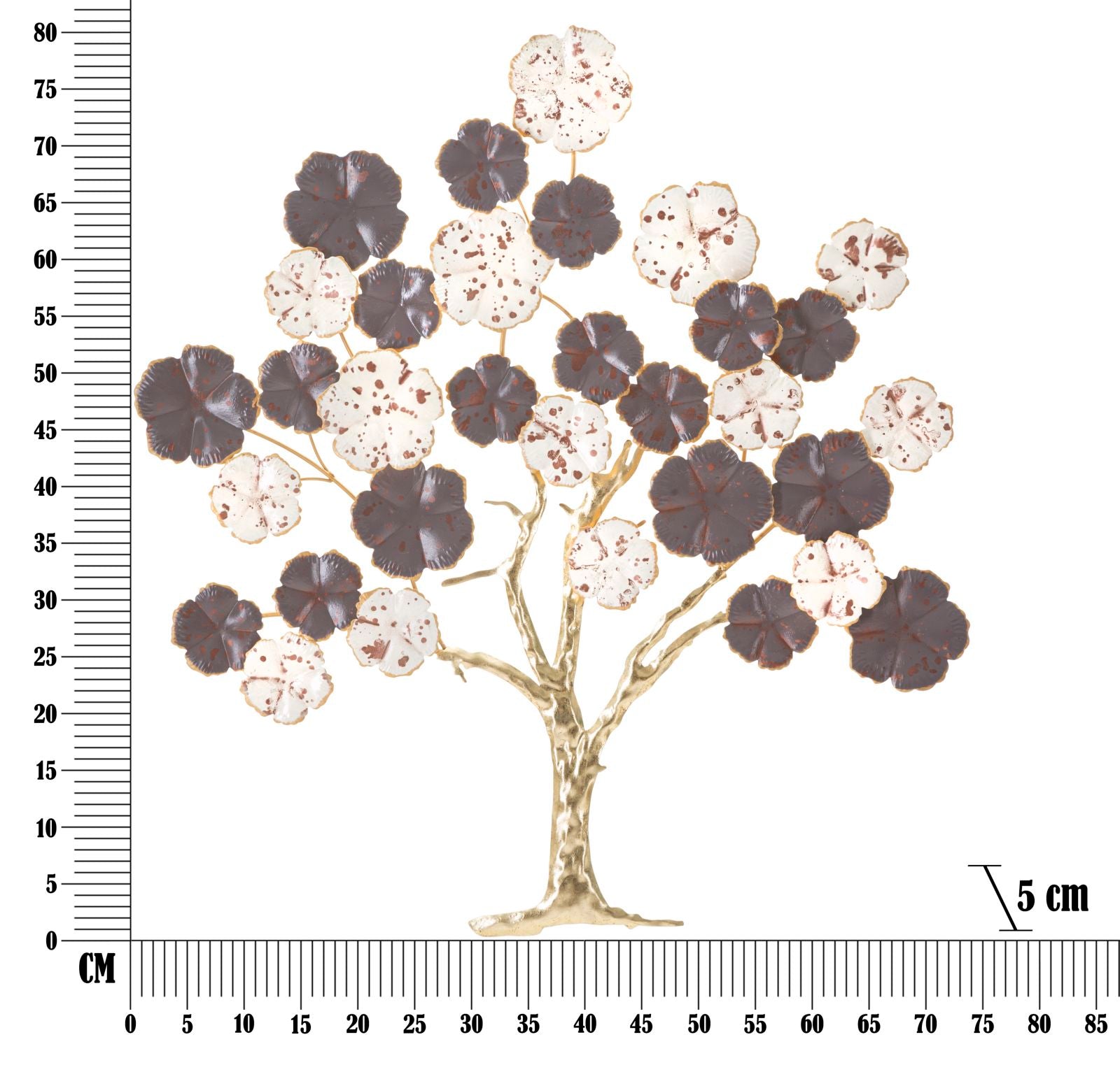 Pannello Decorativo in Ferro a Forma di Albero Purpy 73,7x5x80 cm