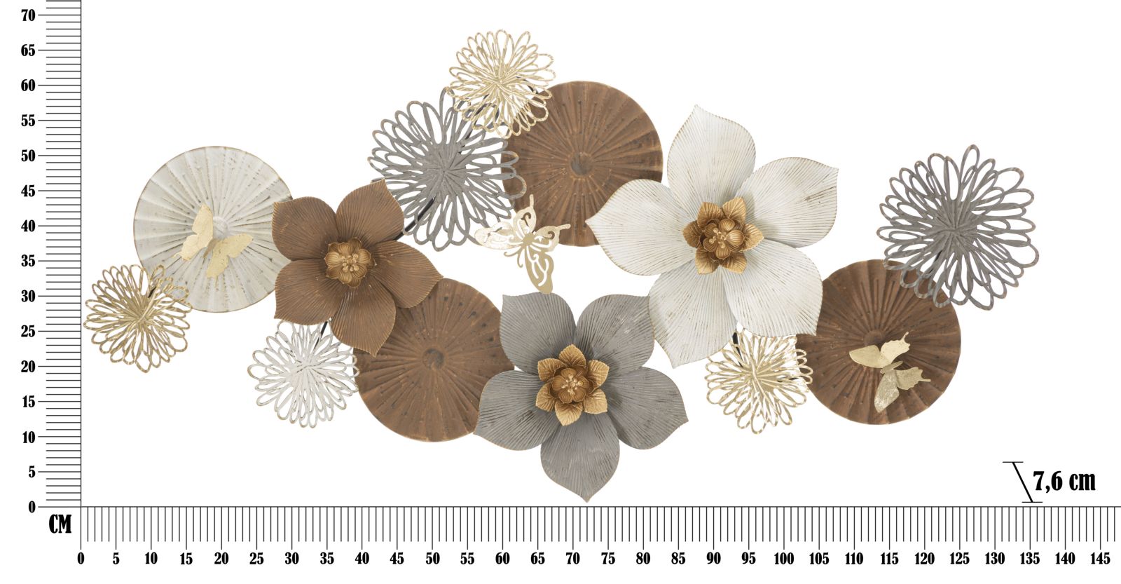 Pannello Decorativo 3D in Ferro Broty 136,5x7,6x68,6 cm