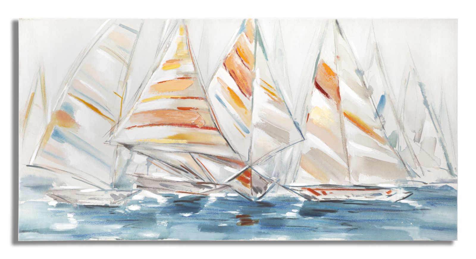 Dipinto su tela con barche a vela cm 140x2,8x70