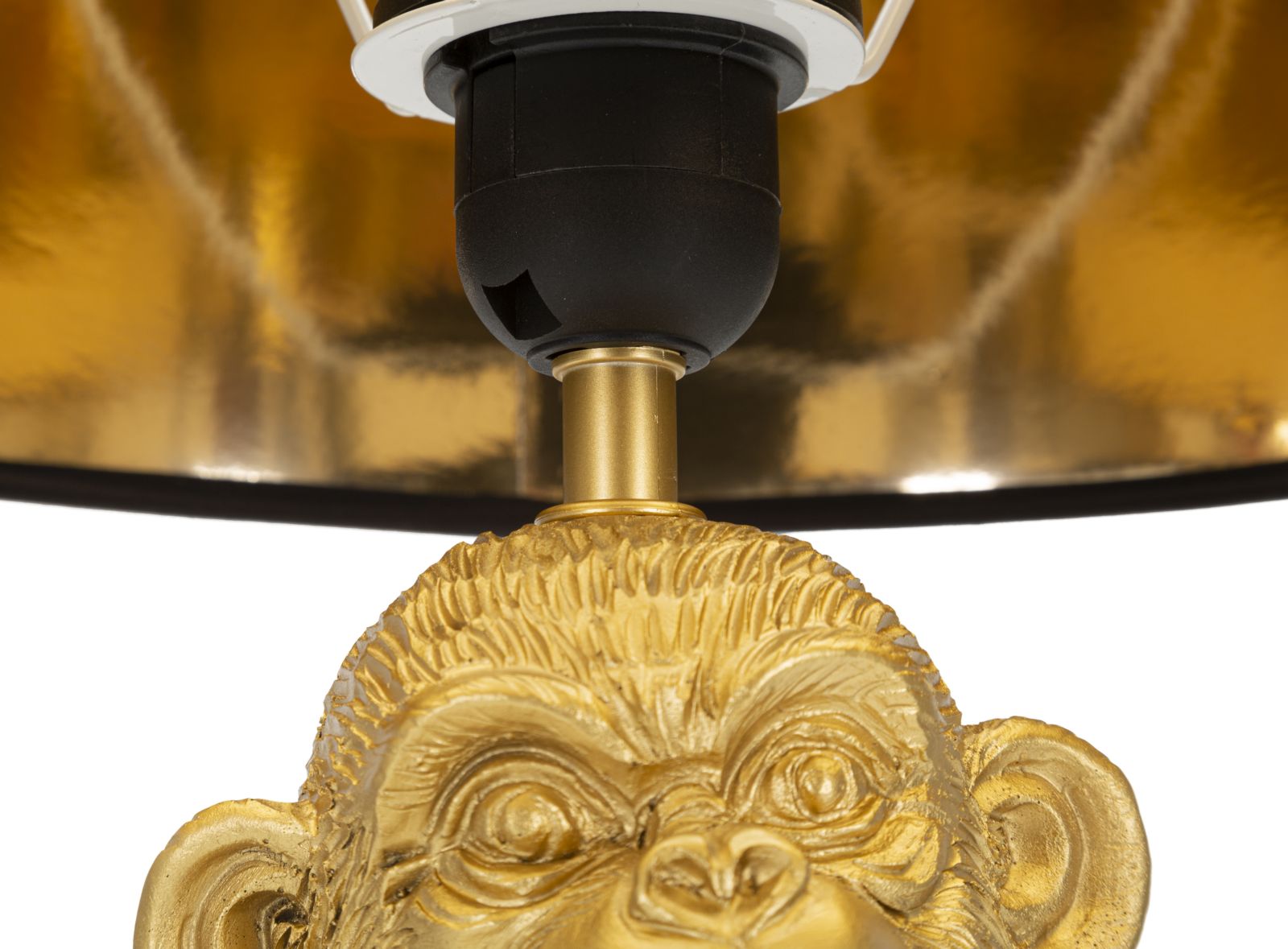 Lampada da tavolo Monkey Mum con design creativo e paralume in tessuto nero cm ø 30x49