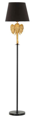 Lampada da Terra Elefante in Metallo e Tessuto - Design Unico Ø 37x164 cm