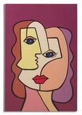 Stampa Artistica Cubista Faces Nuova - cm 60x3x90