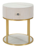 Comodino Elegante Montpellier in Crema Ø 42 cm x H 48 cm