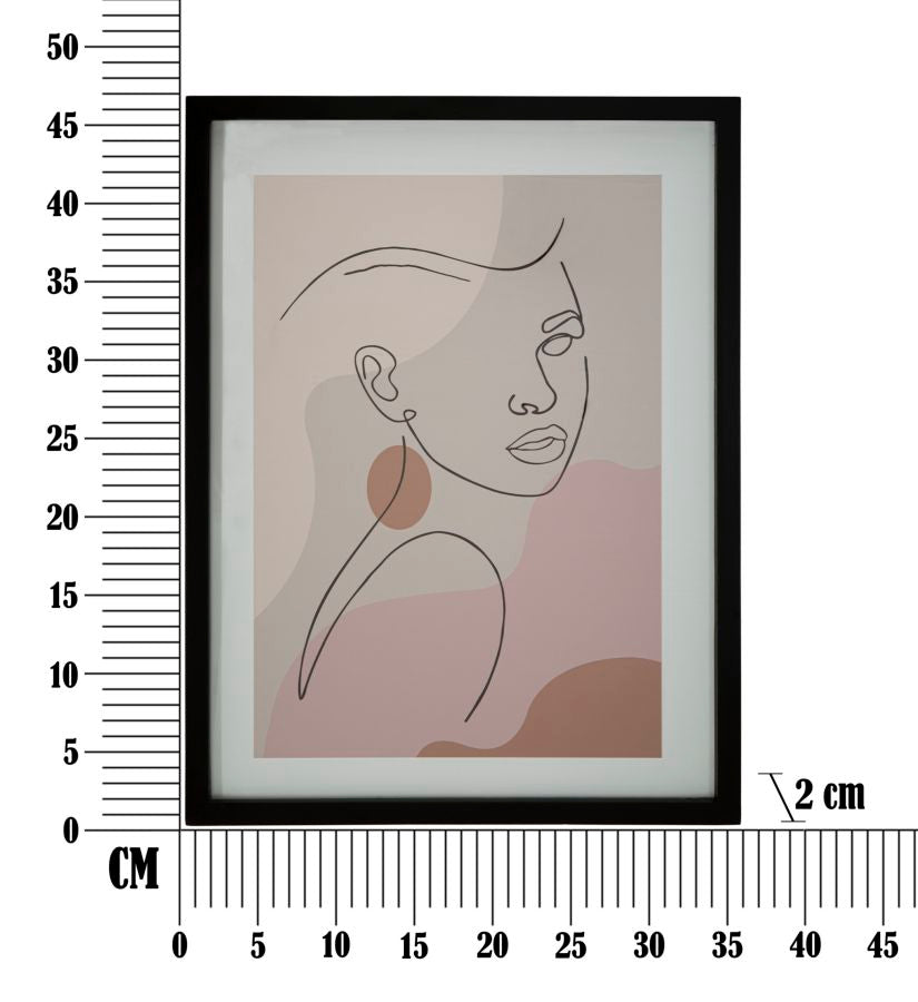 Stampa Artistica con Cornice - Volto Femminile - 35x2x47 cm