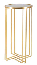 Mobiletto Rotondo in Metallo Dorato Ø 40x80 cm