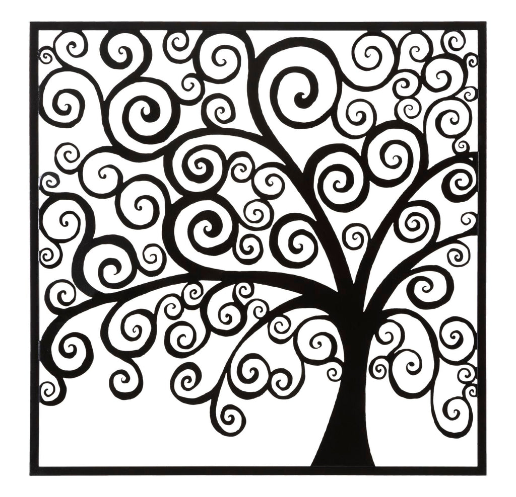 Pannello Decorativo 3D in Ferro Tree Design 100x1x100 cm