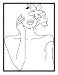 Pannello decorativo in ferro figura femminile con fiori 60x1x80 cm